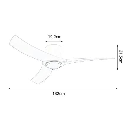 ZEVENTI - Ρυθμιζόμενος LED ανεμιστήρας οροφής ORBITO LED/24W/230V 3000/4000/6000K Wi-Fi Tuya λευκό + τηλεχειριστήριο