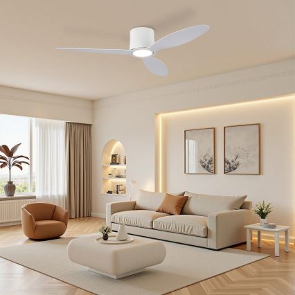 ZEVENTI - Ρυθμιζόμενος ανεμιστήρας οροφής LED VENTORA LED/24W/230V 3000/4000/6000K Wi-Fi Tuya λευκός + τηλεχειριστήριο