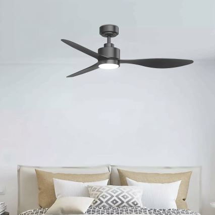 ZEVENTI - Ρυθμιζόμενος LED ανεμιστήρας οροφής ULUWATU LED/20W/230V 2700-6500K 132 cm μαύρος + τηλεχειριστήριο
