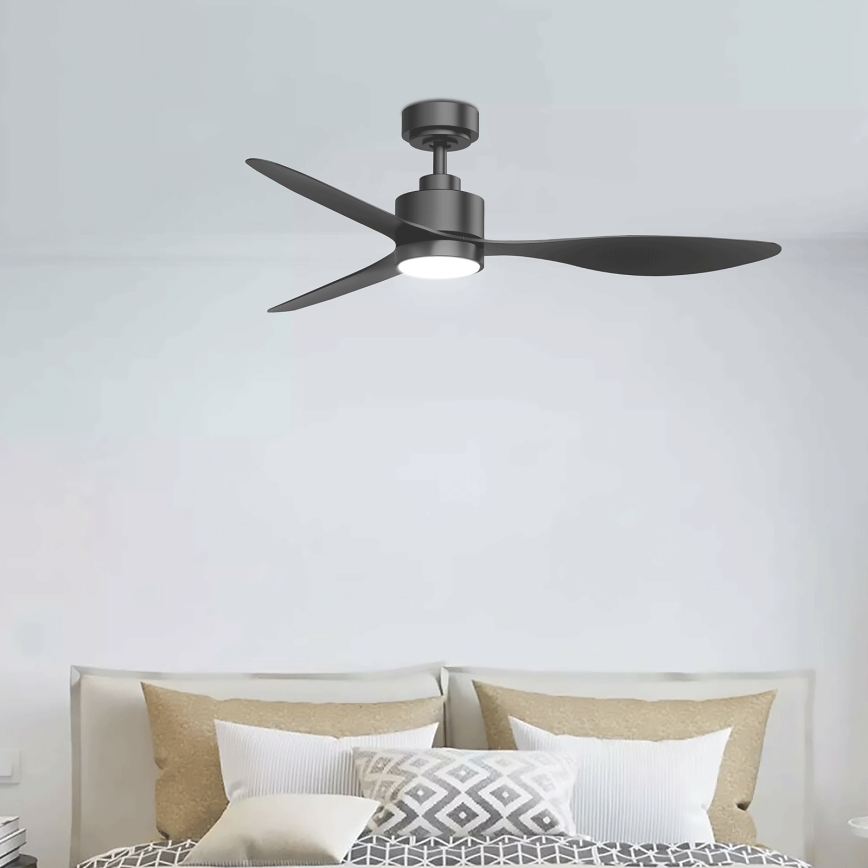 ZEVENTI - Ρυθμιζόμενος LED ανεμιστήρας οροφής ULUWATU LED/20W/230V 2700-6500K 132 cm μαύρος + τηλεχειριστήριο