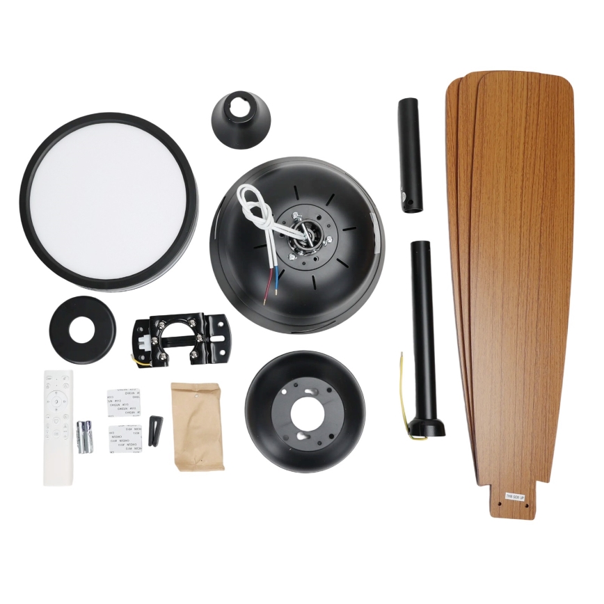 ZEVENTI - Ανεμιστήρας οροφής ULUWATU με ρυθμιζόμενο φωτισμό LED/20W/230V 2700-6500K 132 cm καφέ + τηλεχειριστήριο