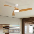ZEVENTI - Ρυθμιζόμενος LED ανεμιστήρας οροφής AERYS LED/24W/230V 3000/4000/6000K Wi-Fi Tuya λευκό/δρυς + τηλεχειριστήριο
