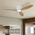 ZEVENTI - Ρυθμιζόμενος LED ανεμιστήρας οροφής VENTORA LED/24W/230V 3000/4000/6000K Wi-Fi Tuya λευκό/δρυς + τηλεχειριστήριο