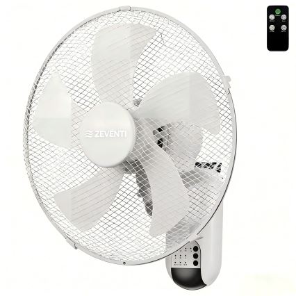 ZEVENTI - Επιτοίχιος ανεμιστήρας FANNY 45W/230V, διάμ. 41 cm, λευκός + τηλεχειριστήριο