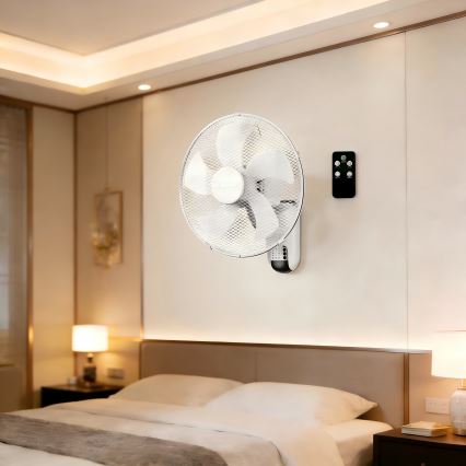 ZEVENTI - Επιτοίχιος ανεμιστήρας FANNY 45W/230V, διάμ. 41 cm, λευκός + τηλεχειριστήριο