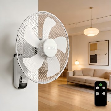 ZEVENTI - Επιτοίχιος ανεμιστήρας FANNY 45W/230V, διάμ. 41 εκ., λευκό, με τηλεχειριστήριο