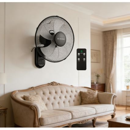 ZEVENTI - Επιτοίχιος ανεμιστήρας FANNY 45W/230V, διάμετρος 41 εκ., μαύρος + τηλεχειριστήριο