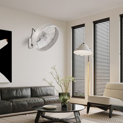 ZEVENTI - Επιτοίχιος ανεμιστήρας FANNY 50W/230V ματ χρώμιο + τηλεχειριστήριο