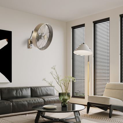 ZEVENTI - Επιτοίχιος ανεμιστήρας FANNY 50W/230V, Ø 45 cm, μπρονζέ + τηλεχειριστήριο
