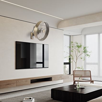 ZEVENTI - Επιτοίχιος ανεμιστήρας FANNY 50W/230V, Ø 45 cm, μπρονζέ + τηλεχειριστήριο