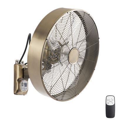 ZEVENTI - Επιτοίχιος ανεμιστήρας FANNY 50W/230V, Ø 45 cm, μπρονζέ + τηλεχειριστήριο