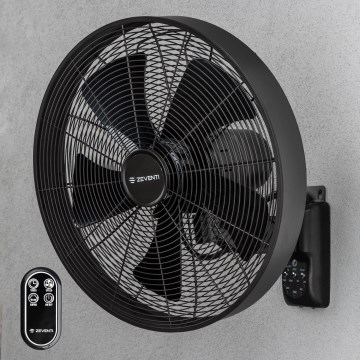 ZEVENTI - Επιτοίχιος ανεμιστήρας FREEZE 50W/230V Ø 45 cm μαύρος + τηλεχειριστήριο