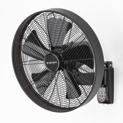 ZEVENTI - Επιτοίχιος ανεμιστήρας FREEZE 50W/230V Ø 45 cm μαύρος + τηλεχειριστήριο