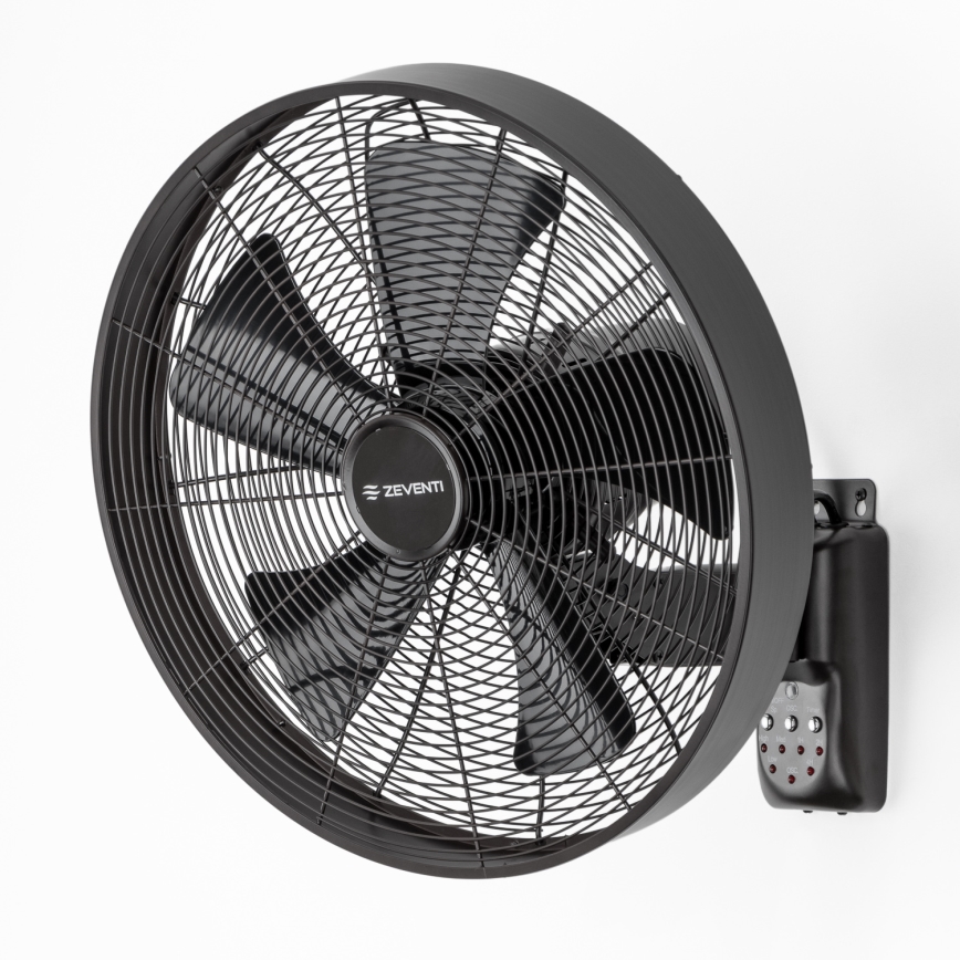 ZEVENTI - Επιτοίχιος ανεμιστήρας FREEZE 50W/230V Ø 45 cm μαύρος + τηλεχειριστήριο