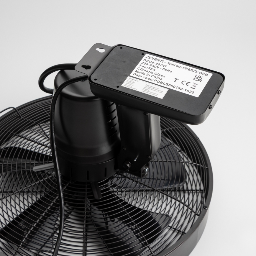 ZEVENTI - Επιτοίχιος ανεμιστήρας FREEZE 50W/230V Ø 45 cm μαύρος + τηλεχειριστήριο
