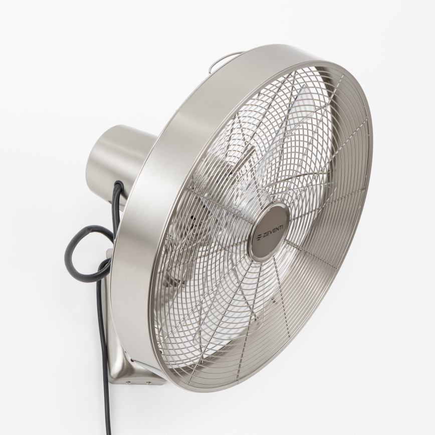 ZEVENTI - Επιτοίχιος ανεμιστήρας FREEZE 50W/230V διάμ. 45 cm ματ χρώμιο + τηλεχειριστήριο