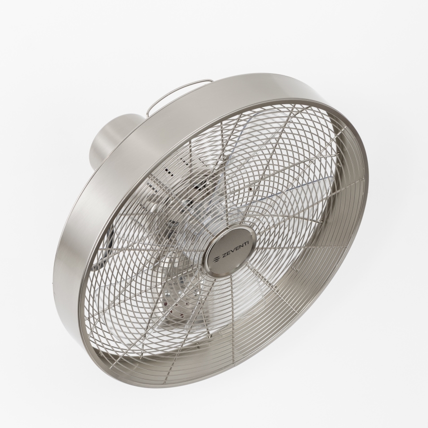ZEVENTI - Επιτοίχιος ανεμιστήρας FREEZE 50W/230V διάμ. 45 cm ματ χρώμιο + τηλεχειριστήριο