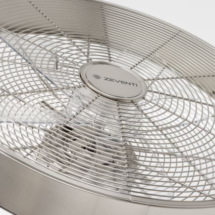 ZEVENTI - Επιτοίχιος ανεμιστήρας FREEZE 50W/230V διάμ. 45 cm ματ χρώμιο + τηλεχειριστήριο
