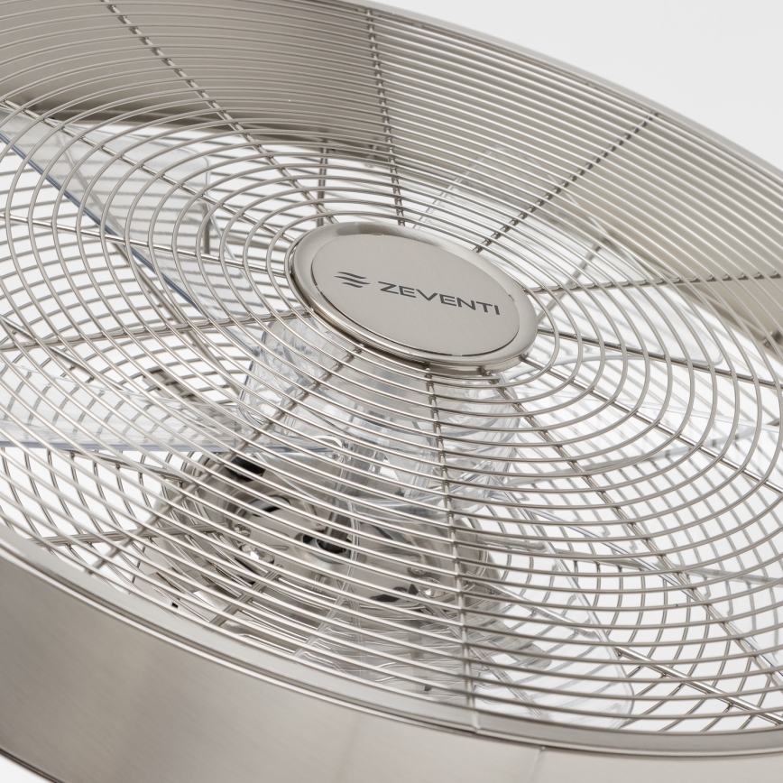 ZEVENTI - Επιτοίχιος ανεμιστήρας FREEZE 50W/230V διάμ. 45 cm ματ χρώμιο + τηλεχειριστήριο