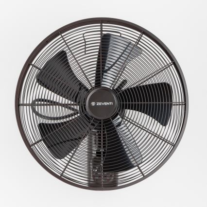 ZEVENTI - Επιτοίχιος ανεμιστήρας FREEZE 50W/230V Ø 45 cm μαύρο/καφέ + τηλεχειριστήριο