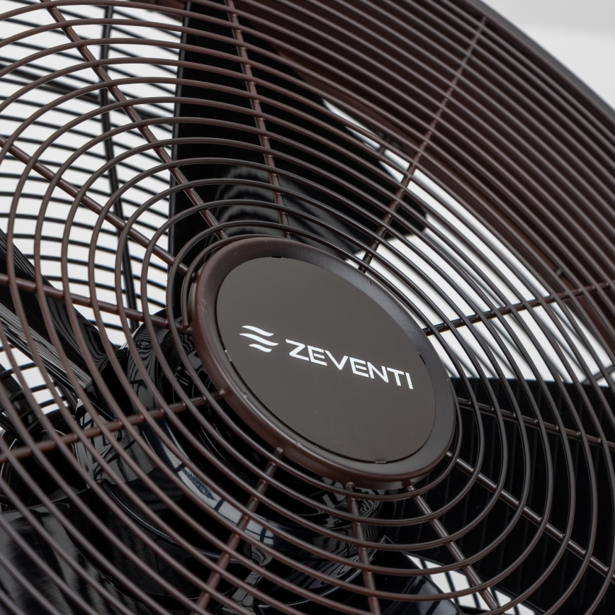 ZEVENTI - Επιτοίχιος ανεμιστήρας FREEZE 50W/230V Ø 45 cm μαύρο/καφέ + τηλεχειριστήριο