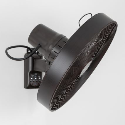 ZEVENTI - Επιτοίχιος ανεμιστήρας FREEZE 50W/230V Ø 45 cm μαύρο/καφέ + τηλεχειριστήριο