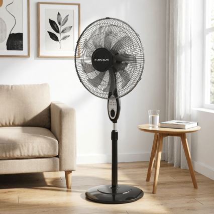 ZEVENTI - Επιδαπέδιος ανεμιστήρας FLOW 55W/230V 130 cm μαύρος + τηλεχειριστήριο