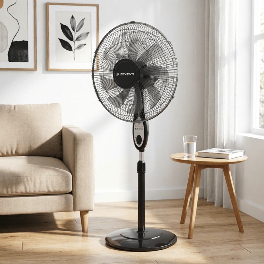 ZEVENTI - Επιδαπέδιος ανεμιστήρας FLOW 55W/230V 130 cm μαύρος + τηλεχειριστήριο