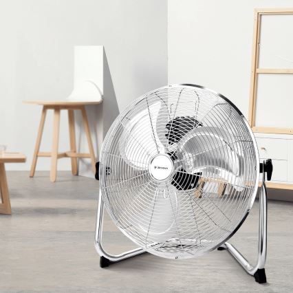 ZEVENTI - Επιδαπέδιος ανεμιστήρας FLOW 60W/230V 44,5 cm γυαλιστερό χρώμιο