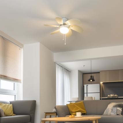ZEVENTI - Ανεμιστήρας οροφής FAMARA 1xE14/60W/230V λευκό