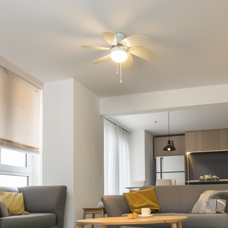 ZEVENTI - Ανεμιστήρας οροφής FAMARA 1xE14/60W/230V λευκό