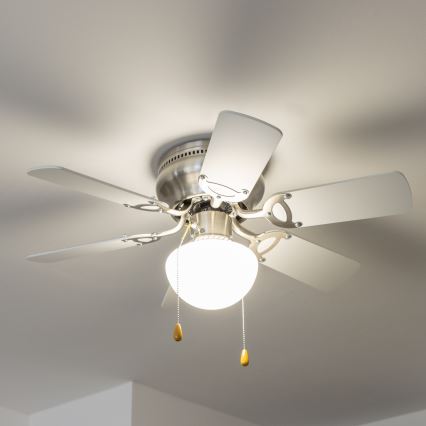 ZEVENTI - Ανεμιστήρας οροφής GALDANA 1xE27/60W/230V γκρι/λευκό