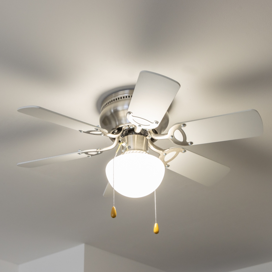 ZEVENTI - Ανεμιστήρας οροφής GALDANA 1xE27/60W/230V γκρι/λευκό