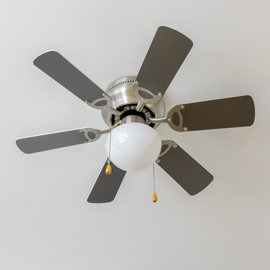 ZEVENTI - Ανεμιστήρας οροφής GALDANA 1xE27/60W/230V γκρι/λευκό