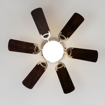 ZEVENTI - Ανεμιστήρας οροφής GALDANA 1xE27/60W/230V καφέ/μπεζ