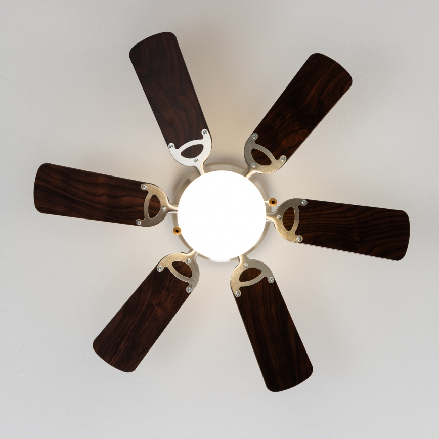 ZEVENTI - Ανεμιστήρας οροφής GALDANA 1xE27/60W/230V καφέ/μπεζ