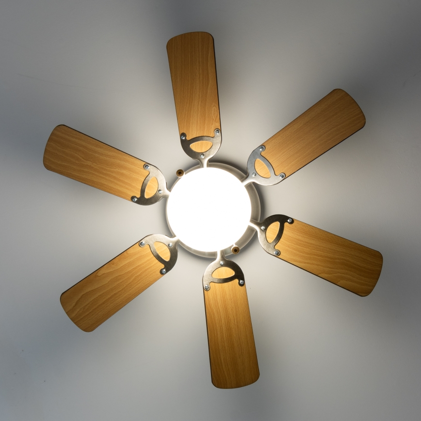 ZEVENTI - Ανεμιστήρας οροφής GALDANA 1xE27/60W/230V καφέ/μπεζ