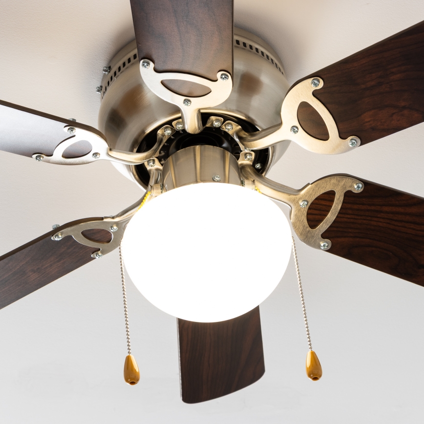 ZEVENTI - Ανεμιστήρας οροφής GALDANA 1xE27/60W/230V καφέ/μπεζ