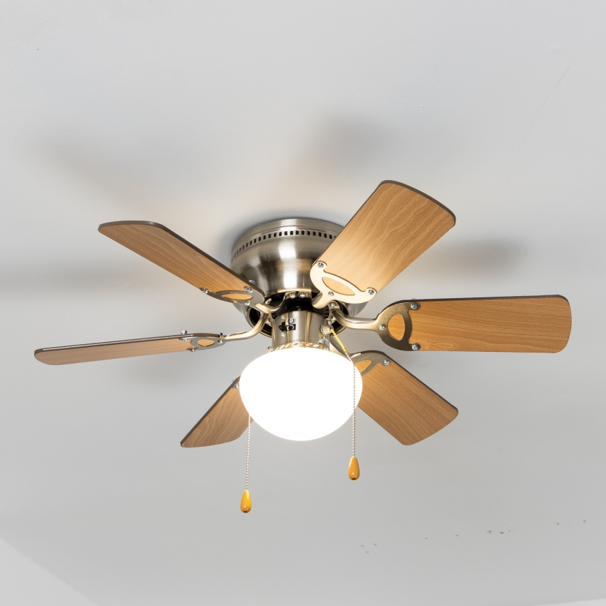 ZEVENTI - Ανεμιστήρας οροφής GALDANA 1xE27/60W/230V καφέ/μπεζ