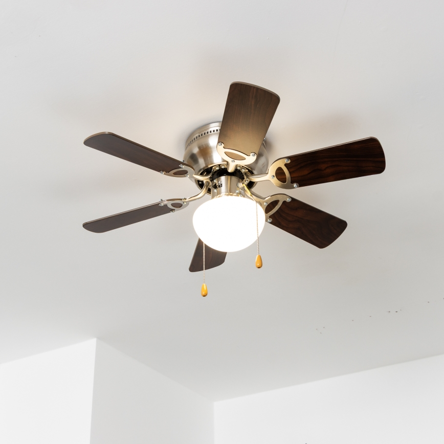 ZEVENTI - Ανεμιστήρας οροφής GALDANA 1xE27/60W/230V καφέ/μπεζ