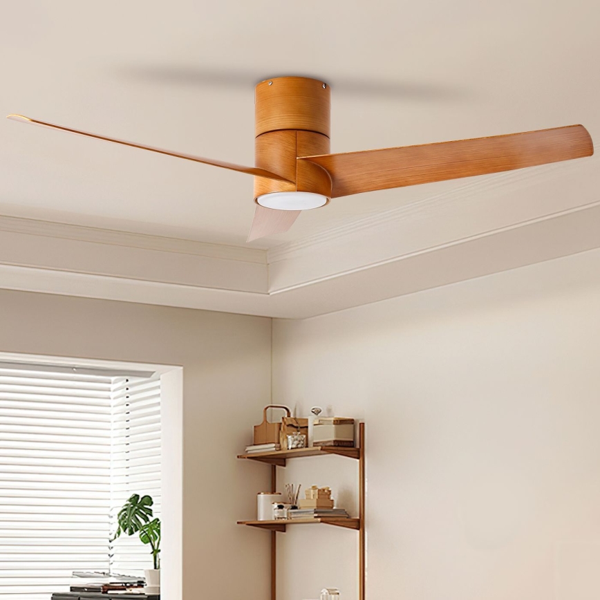 ZEVENTI - Ανεμιστήρας οροφής LED BARROSA LED/18W/230V 3000/4000/6000K Wi-Fi Tuya καφέ + τηλεχειριστήριο