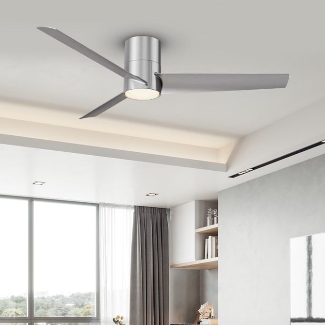 ZEVENTI - Ανεμιστήρας οροφής LED BARROSA LED/18W/230V 3000/4000/6000K Wi-Fi Tuya ματ χρώμιο + τηλεχειριστήριο