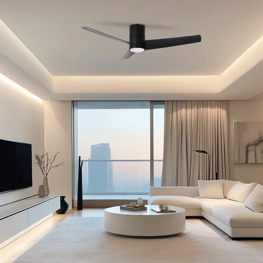 ZEVENTI - Ανεμιστήρας οροφής LED BARROSA LED/18W/230V 3000/4000/6000K Wi-Fi Tuya μαύρο + τηλεχειριστήριο