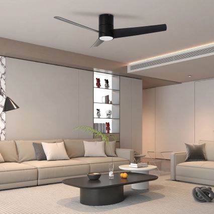 ZEVENTI - Ανεμιστήρας οροφής LED BARROSA LED/18W/230V 3000/4000/6000K Wi-Fi Tuya μαύρο + τηλεχειριστήριο