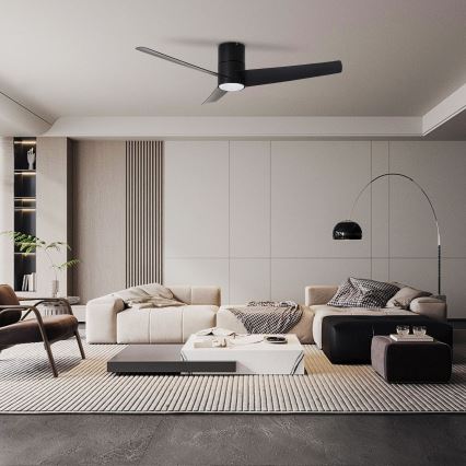 ZEVENTI - Ανεμιστήρας οροφής LED BARROSA LED/18W/230V 3000/4000/6000K Wi-Fi Tuya μαύρο + τηλεχειριστήριο