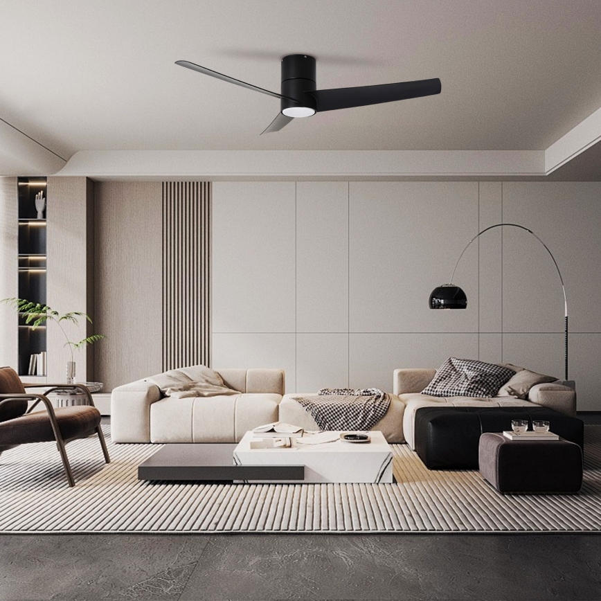 ZEVENTI - Ανεμιστήρας οροφής LED BARROSA LED/18W/230V 3000/4000/6000K Wi-Fi Tuya μαύρο + τηλεχειριστήριο