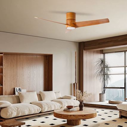 ZEVENTI - Ανεμιστήρας οροφής LED BARROSA LED/18W/230V 3000/4000/6000K Wi-Fi Tuya καφέ + τηλεχειριστήριο
