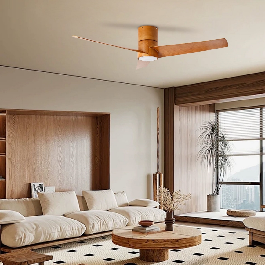 ZEVENTI - Ανεμιστήρας οροφής LED BARROSA LED/18W/230V 3000/4000/6000K Wi-Fi Tuya καφέ + τηλεχειριστήριο