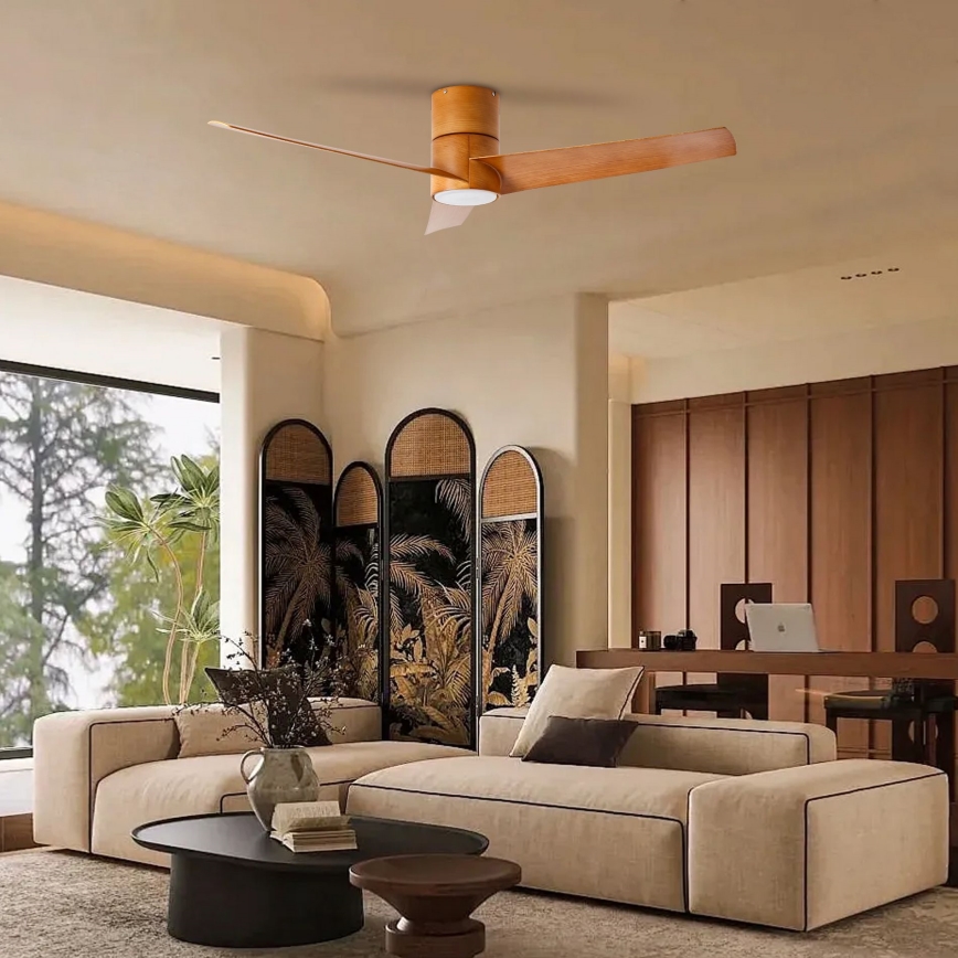 ZEVENTI - Ανεμιστήρας οροφής LED BARROSA LED/18W/230V 3000/4000/6000K Wi-Fi Tuya καφέ + τηλεχειριστήριο