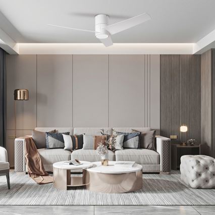 ZEVENTI - Ανεμιστήρας οροφής LED BARROSA LED/18W/230V 3000/4000/6000K Wi-Fi Tuya λευκό + τηλεχειριστήριο